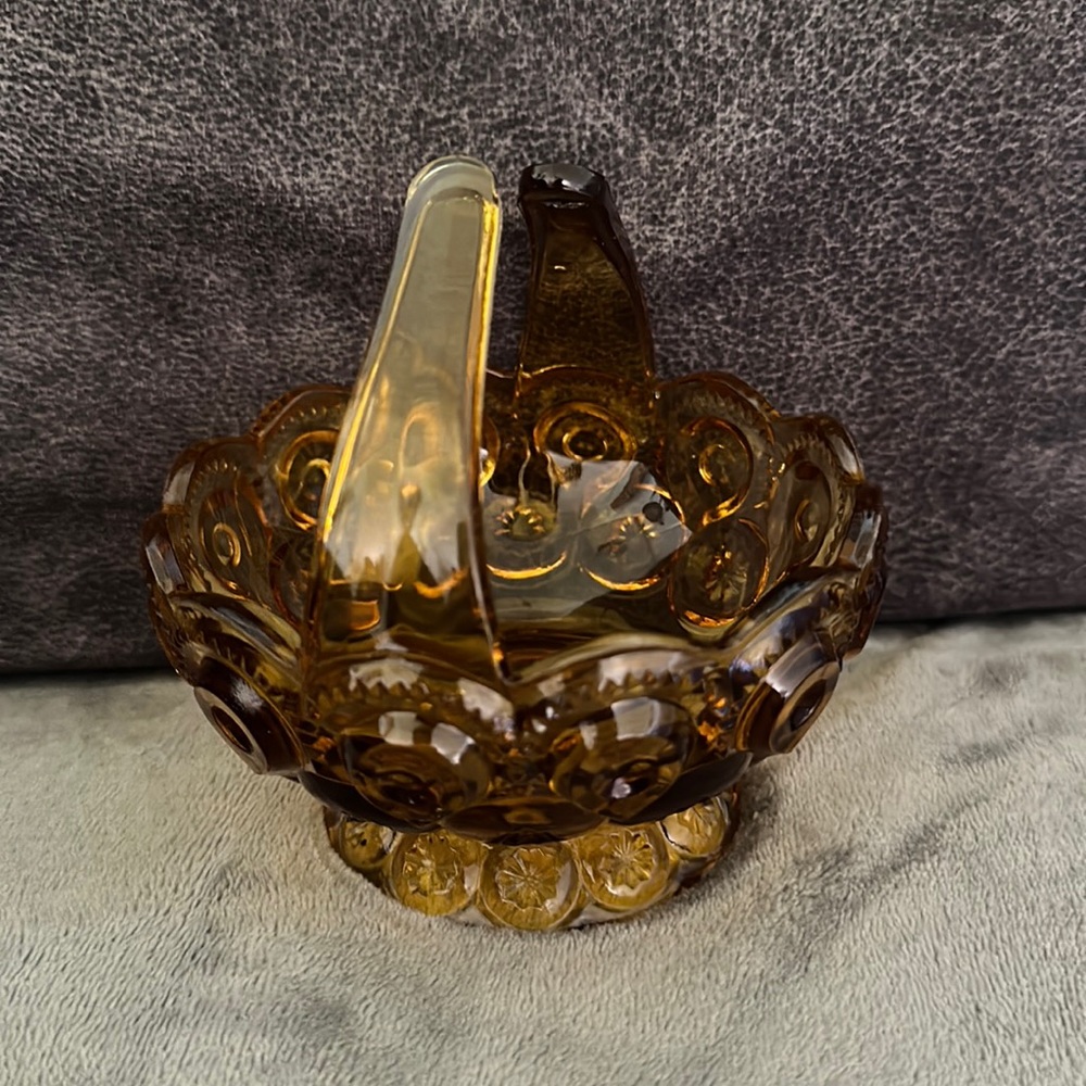 Vintage Amber Colored Candy Dish